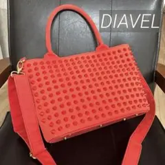 ディアベル DIAVEL 2WAY トートバッグ ショルダーバッグ スタッズ 赤のサムネイル