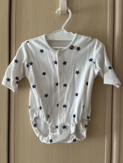 星柄ロンパース 70cm ホワイト/青 星柄