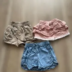 半ズボン3点セット サイズ80.90.95 フリル付き