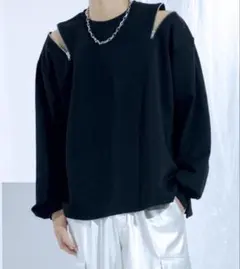 Ellno Loset ショルダージップポンチロンT