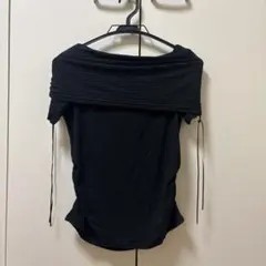 GRL サイドドロストリボンオフショルトップス dk1451 ブラック Mサイズ