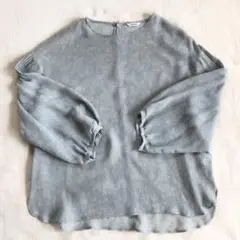 美品　ハウピア　★˚✧₊ 糸の宝石　ブラウス　ブルー