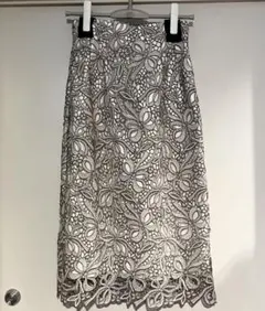 プロポーションボディドレッシング フラワーリボンケミカルレースタイトスカート