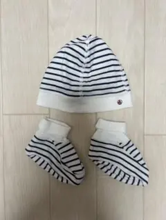 【プチバトー】ベビーキャップ＆ブーティセット