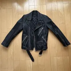 ブラック ダブルライダースジャケット レザー