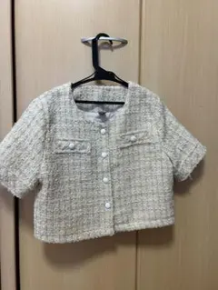 Dazy ノーカラージャケット クリーム色