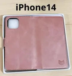 iPhone14ケース　手帳型　ローズゴールド　カードホルダー付き　可愛い