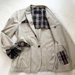 バーバリーブラックレーベル　ノバチェック　テーラードジャケット　ベージュ　M