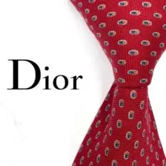 ◆良品◆Christian Dior ネクタイ 赤色 しずく柄 カジュアル