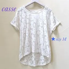 casse★【花柄レース半袖トップス】
