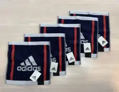 adidas タオルハンカチ 5枚セット ネイビー　綿100%