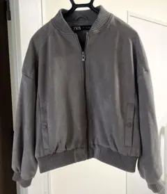 ZARA フェイクスエード ブルゾン グレー L