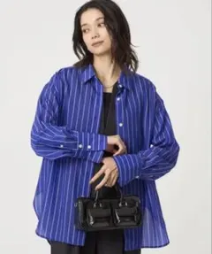 green label relaxing ストライプシャツ　フリーサイズ
