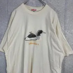 鳥　刺繍　90s TOMAHAWK コットン100% Tシャツ　古着　2XL