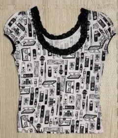 MARY QUANT 半袖Tシャツ 総柄 レースネック Mサイズのサムネイル