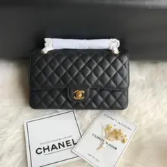CHANEL ブラック キルティング ショルダーバッグ