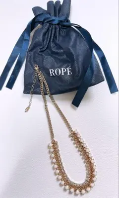 ROPE★ネックレス ゴールドカラー ホワイトストーンのサムネイル
