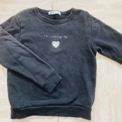 ダークグレー スパンコール刺繍 トレーナー