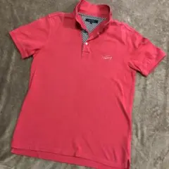 美品 TOMMY HILFIGER メンズ半袖ポロシャツ sizeM ピンク