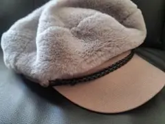 ファー付きグレーキャップ 57.5cm