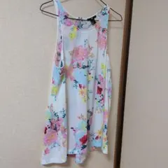 H&M ノースリーブ ミニ 원피스 花柄 Mサイズ