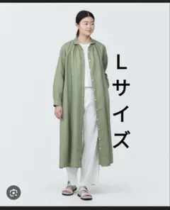 無印良品　洗いざらしリネンシャツワンピース