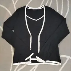 【COMME CA ISM 】ブラック Lサイズ アンサンブルニット 2点セット