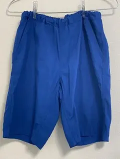 無印良品青 ハーフパンツ ゴムウエスト