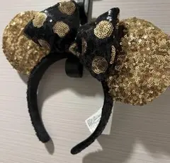 ミッキーマウス風カチューシャ 黒と金
