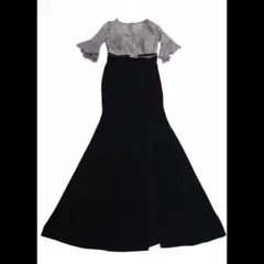 【新品　未使用】【送込】キャバ*Ｇバ/フリル/バイカラー　ロングドレス