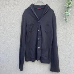 AMACA【アマカ】40 カーディガン 薄手ジャケット シルク混 ポケット 黒のサムネイル