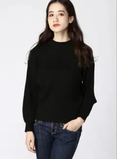 GLOBAL WORK メルティリブアミボトルプルオーバー ブラック M