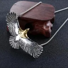 イーグル シルバー ネックレス♪ゴールド メンズ ごつい 鷹 鷲 翼 フェザー羽