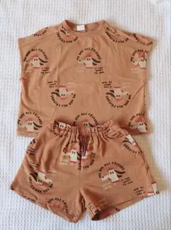 p.premier 総柄 ノースリーブストレッチTシャツ イージーハーフパンツ