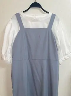 「大きいサイズ」マーメイドワンピース＆ブラウス2セット