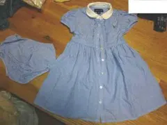 ラルフローレン 半袖 シャツ ワンピース 水色 24M(90サイズ)
