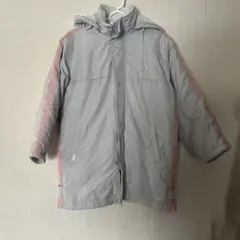 HEAD グレー ピンク ボア ストライプ コート