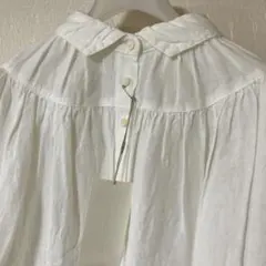 タグ付未使用 nest Robe /リネンサークルギャザーネックシャツワンピース