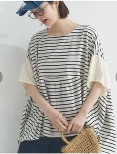lupilien ルピリアン スカラップ ドッキング プルオーバー Tシャツ