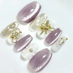 振袖ネイル マグネット 和装ネイル 和柄 ちゅるん 成人式 前撮り 卒業式 袴