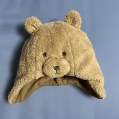 ベージュのクマ耳帽子 46cm