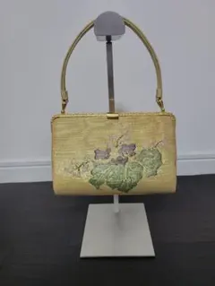 和装バッグ ゴールド 和装小物 ハンドバッグ 着物 花柄 金色 成人式　結婚式