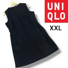 UNIQLO ユニクロ ノースリーブ ワンピース ブラック 黒 XXL 大きめ