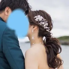 値下げ　ヘッドアクセ　花嫁　結婚式　ウェディング　ブライダル　シルバー　髪飾り