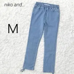 ニコアンド デニムパンツ ジーンズ ウエストゴム 裾リボン ジョガーパンツのサムネイル