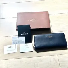 COACH ネイビー 長財布 ジップアラウンド