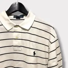 90s ラルフローレン ボーダー 鹿の子 ポロシャツ　サイズ L
