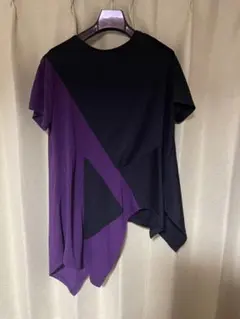 黒と紫のカットソー　Tシャツ