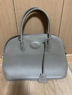 本革　グレージュ ハンドバッグ