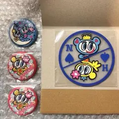 ナルミヤキャラクターズ 刺繍缶バッジ ラバーコースター エンジェルブルー セット